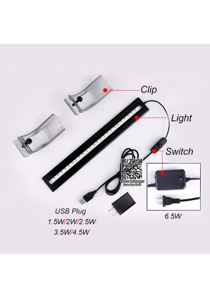 1.5W 80MM Tarzı Yeni Siyah LED Akvaryum Işığı Balık Tankı Aydınlatma, 18~54CM Ince Ince Klipsli Alüminyum Alaşım Manzara Sucul Bitki Lambası (Yurt Dışından) fırsatları