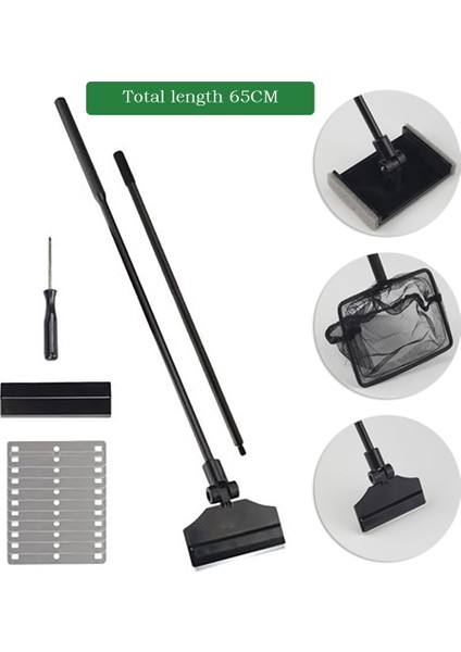 TYPE3-65CM Stili Paslanmaz Çelik Akvaryum Yosun Temizleyici Balık Tankı Kazıyıcı Bıçak Suda Bitki Ot Temizleme Araçları Temizleme Kiti Seti (Yurt Dışından)