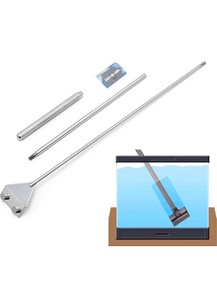 Gösteri Stili Olarak Akvaryum Camı Balık Tankı Paslanmaz Çelik Korallin Yosun Temizleyici Bıçak Büyük (Yurt Dışından) modelleri