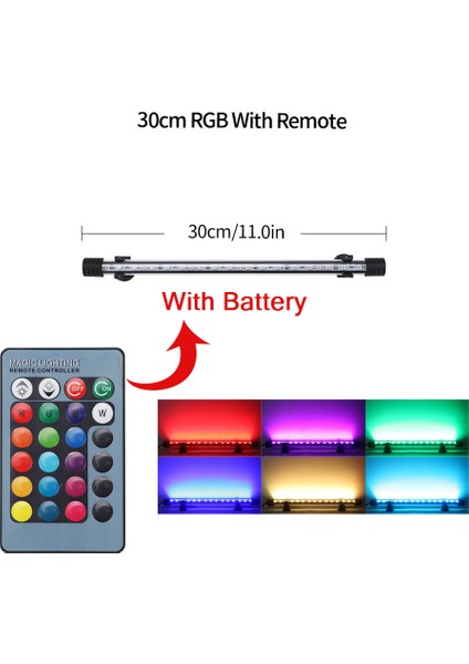 SZD-Q30RM Stili Rgb Akvaryum Lambası cm Uzaktan Kumandalı Dalış Lambası Renkli Lamba Bitkiler Için Balık Tankı Gerekli Amfibi Kullanım (Yurt Dışından)