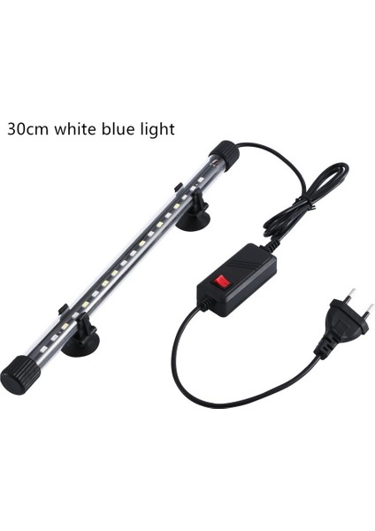 30CM Beyaz Mavi Stil Akvaryum Lambası Küçük Amfibik Su Ot Lambası Yüksek Frekanslı Cam Tüp Su Geçirmez LED Lamba (Yurt Dışından)