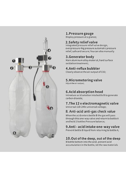 Bir Stil Akvaryum Kendin Yap Co2 Sistemi Jeneratör Kiti Kabarcık Sayacı Bitki Diffüzörü ile Solenoid Valf Balık Tankı Regülatör Aksesuarları (Yurt Dışından)