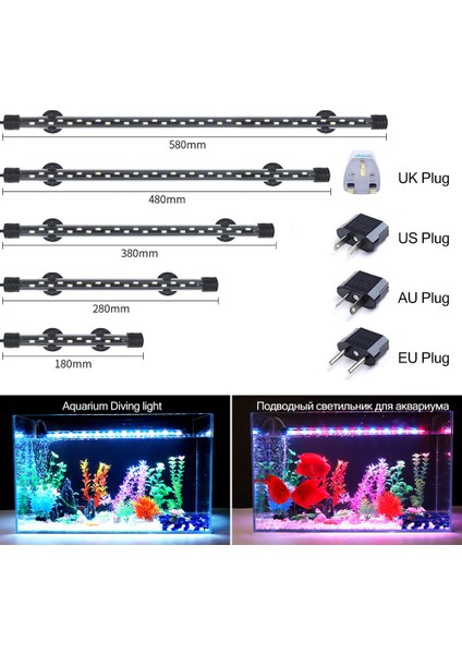 Q60CF Stili Akvaryum Işık LED Su Geçirmez Balık Tankı Klip Işık Sualtı Dekor Aydınlatma Daldırma Lamba Bitki Büyüme Lambası cm (Yurt Dışından) indirimleri
