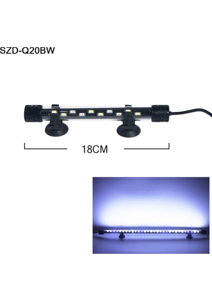 SZD-Q20BW Stili LED Akvaryum Işığını Su Geçirmez Balık Tankı Işığı Su Altında Tutma Lambası Sualtı Klips Lambası Akvaryum Dekorasyonu (Yurt Dışından)