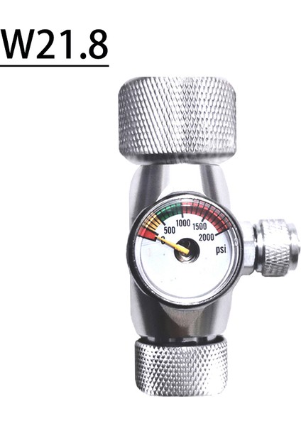 W21.8 Stili Akvaryum Co2 Regülatörü, Akvaryum Alüminyum Alaşım Basit Tek Basınç Göstergeli Regülatör, Sucul Bitki Co2 Ekipman Aksesuarları (Yurt Dışından)