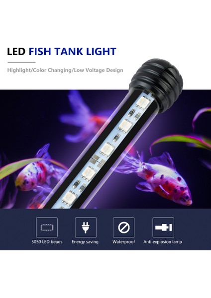 38CM Mavi ve Beyaz Tarzı Sualtı Balık Lambası cm Akvaryumlar Ab Fiş 220V LED Su Geçirmez Balık Tankı Işık Dekorasyon Aydınlatma Bitki Ab Güç Kontrolü (Yurt Dışından) indirimleri