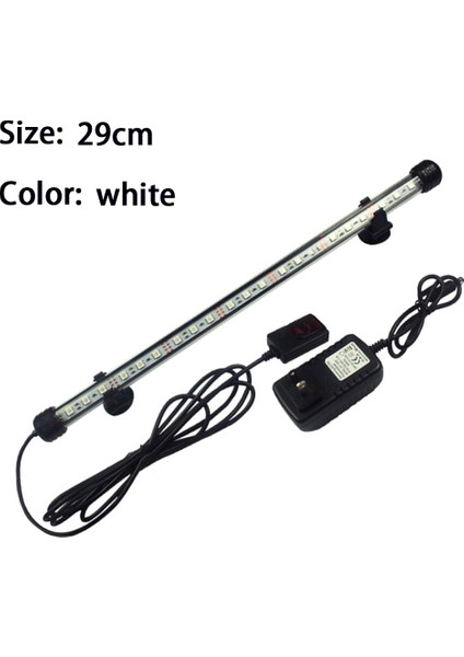 29CM Beyaz Stil Su Geçirmez LED Akvaryum Işıkları Mavi Beyaz Renkli Peysaj Doldurma Akvaryum Işığı Sualtı Dekorasyon (Yurt Dışından)