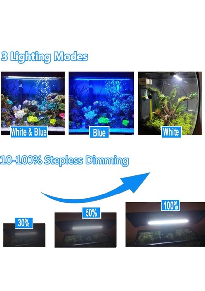 29CM Beyaz Stil Su Geçirmez LED Akvaryum Işıkları Mavi Beyaz Renkli Peysaj Doldurma Akvaryum Işığı Sualtı Dekorasyon (Yurt Dışından) fırsatları
