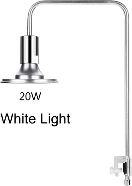 20W Beyaz Stil 220V Balık Tankı Akvaryum LED Işık Suda Çim Bitkisi Büyüme Lambası Kaplumbağa Sürüngen Aydınlatma Klipsli Beyaz LED Renk (Yurt Dışından)