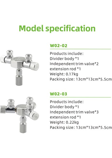 W02-02 Stili Wyın Paslanmaz Çelik Akvaryum Multi Yollu Co2 Distribütörü Bölücü Iğne Valf, Kontrol Valfi Balon Sayacı Için Solenoid Regülatör (Yurt Dışından) modelleri
