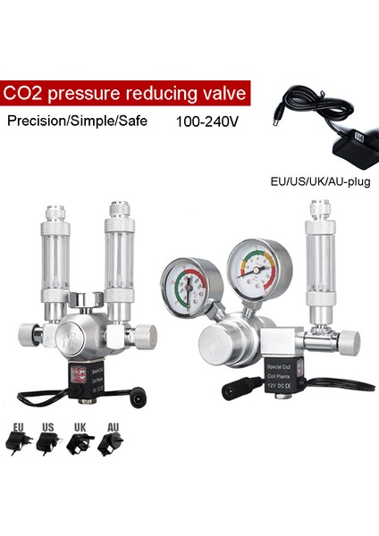 R101 Stili CGA320 Abd Domuzu Zrdr Dıy Akvaryum Co2 Regülatörü, 360° Ince Ayar Valf Balon Sayacı Solenoid Valf Kiti, Karbon Dioksit Basınç Düşürme Valfi (Yurt Dışından)