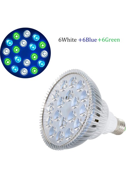 6beyaz 6mavi 6yeşil Stil E27 Lamba Klipsi ile LED Akvaryum Aydınlatma PAR38 Ampulü Mercan Resif Balık Tuzlu Tatlı Su Nano Tank Bitki Büyüme LED (Yurt Dışından)