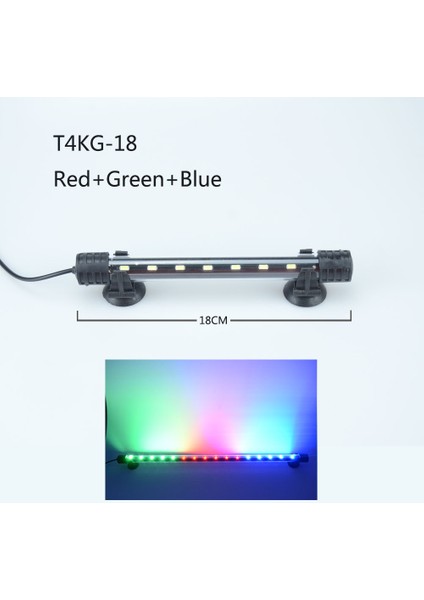 18 cm Rgb Stili Akvaryum Işık LED Su Geçirmez Balık Tankı Işık Sualtı Balık Lambası Akvaryumlar Dekor Aydınlatma Bitki Lambası (Yurt Dışından)