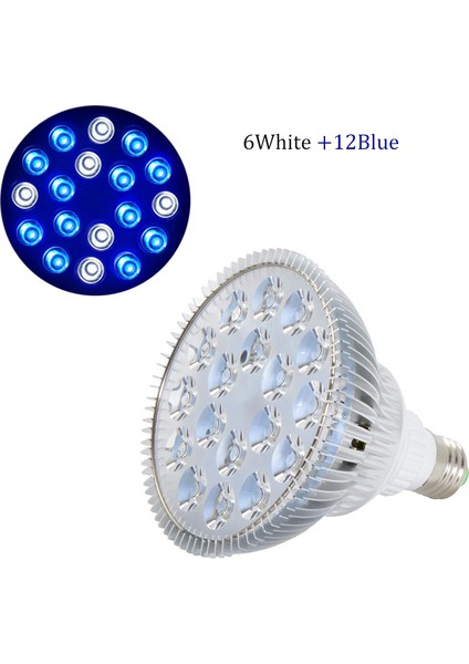 6beyaz 12MAVI Tarzı E27 Lamba Klipsi ile LED Akvaryum Aydınlatma PAR38 Ampulü Mercan Resif Balık Tuzlu Tatlı Su Nano Tank Bitki Büyüme LED (Yurt Dışından)