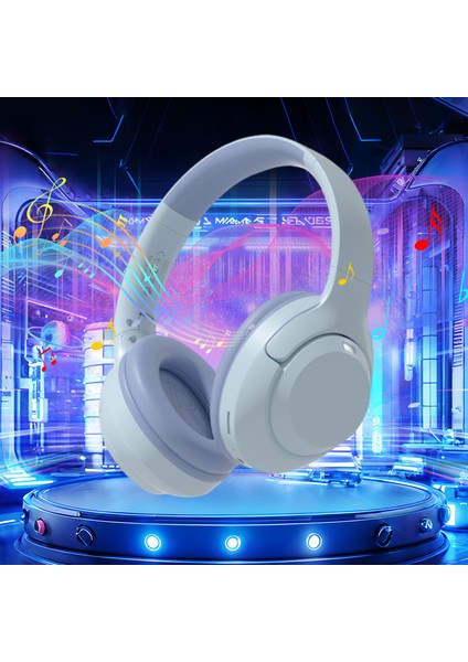 Bluetooth Kablosuz Kulak Üstü Kulaklıklar Mikrofonlu Stereo Katlanabilir Hafif Kulaklıklar Ev Ofis Cep Telefonları Bilgisayarlar ve Daha Fazlası Için (Yurt Dışından)