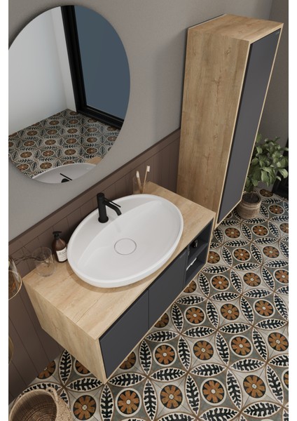 Gül 90 cm Banyo Dolabı+Ayna+Lavabo+Boy Dolabı fiyatları