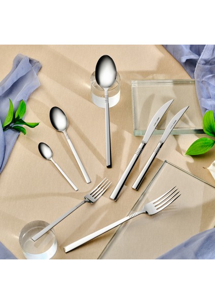 Elegance Nil Platin 12 Kişilik 84 Parça Çatal Kaşık Bıçak Takımı
