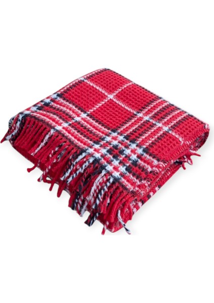 Skoç Battaniye Kırmızı-Beyaz Waffle Dokulu Yumuşak Skotch Battaniye,Tv Battaniyesi Sevgililer Günü Hediyesi fiyatları