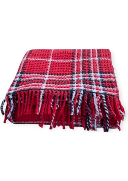 Skoç Battaniye Kırmızı-Beyaz Waffle Dokulu Yumuşak Skotch Battaniye,Tv Battaniyesi Sevgililer Günü Hediyesi modelleri