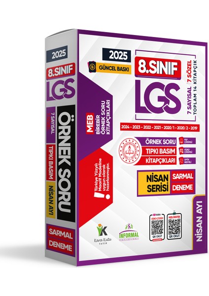 2025 8. Sınıf Lgs Nisan Ayı Meb Örnek Soru Tıpkı Basım 7li Sarmal Deneme Paketi Video/pdf Çözümlü fiyatları