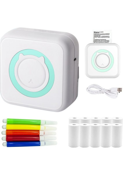 Taşınabilir Etiket Yazıcısı, Mini C15 Cep Termal Yazıcı, Mavi (Yurt Dışından)