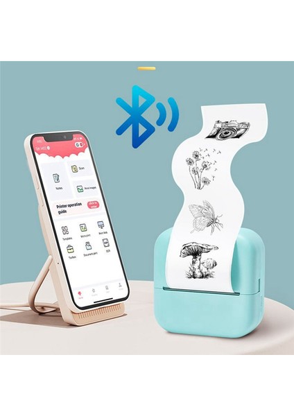 Mini Etiket Yazıcısı - Mürekkepsiz Cep Blutooth Termal Yapım Makinesi (Yurt Dışından)
