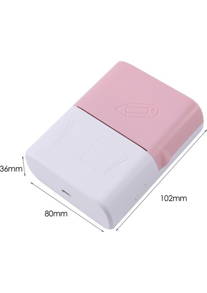 Termal Yazıcı, 300DPS Taşınabilir Bluetooth Cep Yazıcısı, Pembe (Yurt Dışından)