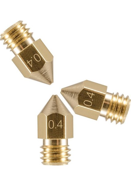 3D Yazıcı Parçası 3 Adet 0.4mm Ekstruder Nozulu + 1 Adet 1.75MM Nozul Boğazı (Yurt Dışından)