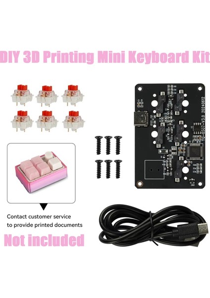 Kendin Yap 3D Baskı Mini Klavye Seti Kendin Yap Rgb Mekanik Klavye Düğmesi (Yurt Dışından)