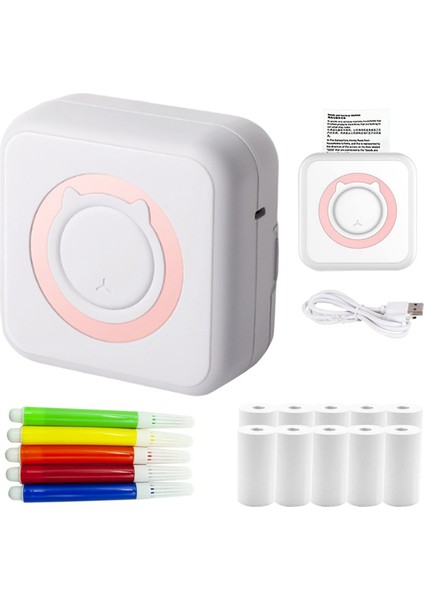 Taşınabilir Etiket Yazıcısı, Mini C15 Cep Termal Yazıcısı, Pembe (Yurt Dışından)