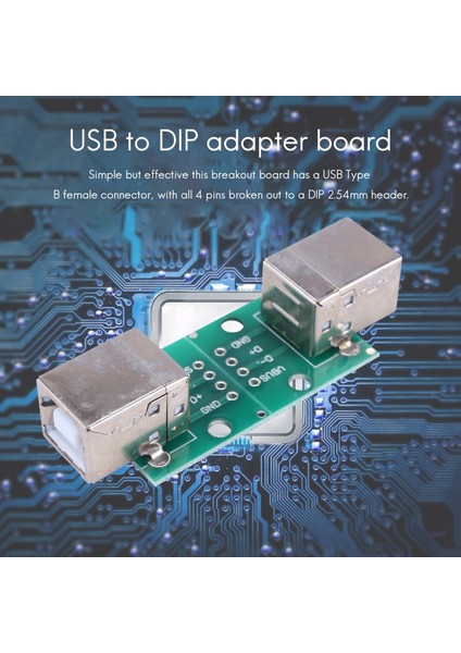 2 x USB Tip B Breakout Kartı 2.54MM Pitch Adaptör Konnektörü (Yurt Dışından)