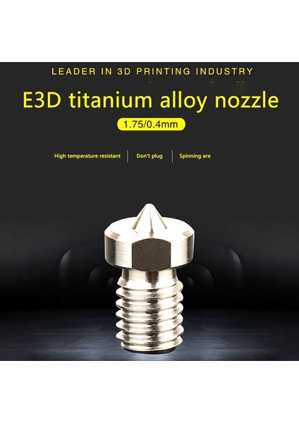 Nozullar, 3D Yazıcı Aksesuarları Titanyum Alaşımlı Nozullar (0.4mm) (Yurt Dışından)