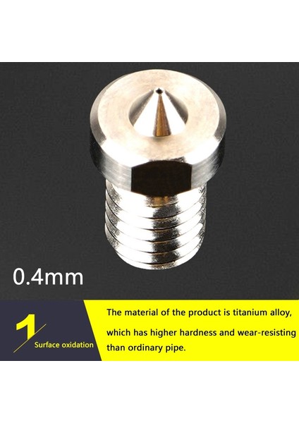 Nozullar, 3D Yazıcı Aksesuarları Titanyum Alaşımlı Nozullar (0.4mm) (Yurt Dışından)