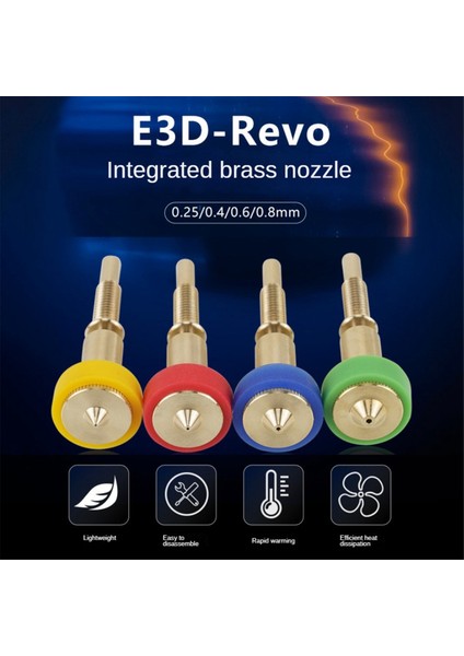 E3D Hotend Ekstruder Için Heatbreak Pirinç Titanyum Nozul, 0.4mm Nozul (Yurt Dışından)
