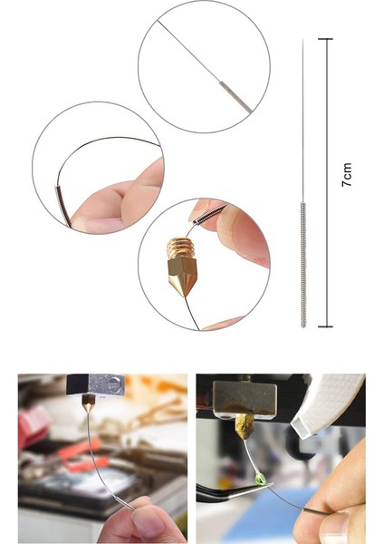 3D Yazıcı Temizleme Aleti Seti 0.4mm Sertleştirilmiş Çelik Nozul (12 Parça) (Yurt Dışından)