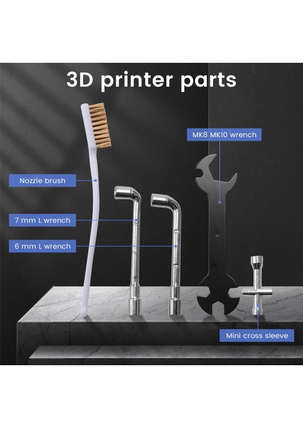 5'li Paket 3D Yazıcı Parçaları Anahtar + Mini Phillips Soket + Nozul (Yurt Dışından)