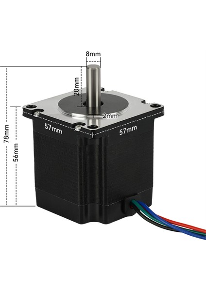 57 Stepper Motor 1.2n 56MM 2.8A 2 Faz 4 Kablo 3D Yazıcı Için (Yurt Dışından)