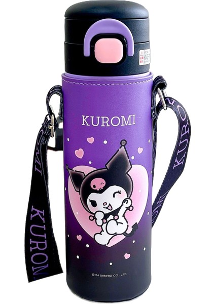 Ka Sanrio Kuromi Çocukların Çift Içki Kupası Strap ile Insulatlı (Yurt Dışından)