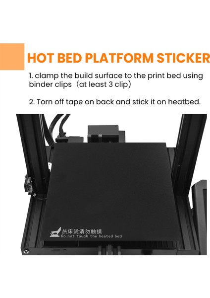 Ender-2 Ender-3 Için Uyarlanmış 3D Yazıcı Sıcak Yatak Platformu Etiketi (Yurt Dışından)