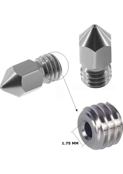 3D Yazıcı Nozul Seti Ender 3 Nozul Mk8 Sertleştirilmiş Çelik Paslanmaz, B (Yurt Dışından)