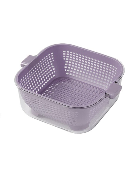 Ka Mutfak Çift Katı Sürükleme Basketi, Sebze Yıkama Basketi, Evin Kalın Açık Sürükleme Basketi, Çok Çalışan Büyük Kapasitet Meyveli ve Sebze Basini (Yurt Dışından)