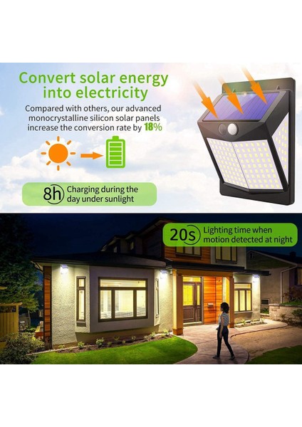 Güneş Enerjili Güvenlik Işıkları Dış Mekan, 140 LED Güneş Enerjili Hareket Sensörü Işıkları 3 Aydınlatma Modu Güneş Enerjili Duvar Lambaları 4 Paket (Yurt Dışından) fiyatları