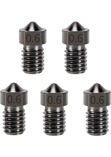 E3D Sertleştirilmiş Çelik Nozullar Için V6 Nozul 1.75MM V6 0.6mm 5 Adet (Yurt Dışından)