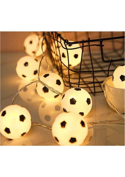 Futbol Topları Işık Dizisi 10 LED Futbol Çelenk Işıkları Yatak Odası Ev Düğün Parti Noel Dekoratif Işıklar Sıcak (Yurt Dışından)