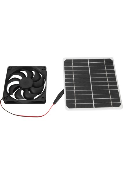 Güneş Paneli Fan Kiti, 15W Güneş Egzoz Fanı Açık Hava Su Geçirmez, Tavuk Evi, Kulübe Için Taşınabilir Havalandırma Egzoz Fanı (Yurt Dışından)