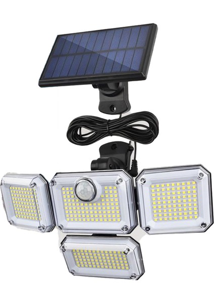 Güneş Işıkları Dış Duvar Lambası LED Ayarlanabilir 4 Kafa Sel Lambaları Bahçe Yard Sokak Lambası Endüktif Garaj Sokak Lambası (Yurt Dışından)