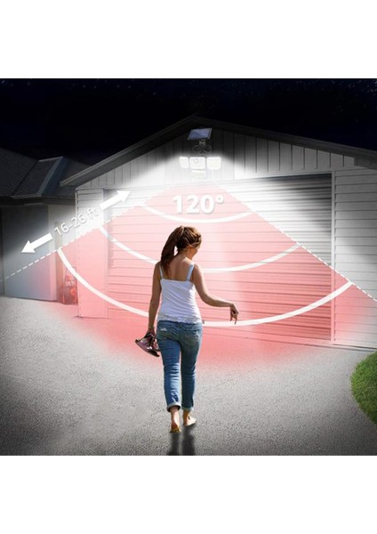 Güneş Işıkları Dış Duvar Lambası LED Ayarlanabilir 4 Kafa Sel Lambaları Bahçe Yard Sokak Lambası Endüktif Garaj Sokak Lambası (Yurt Dışından) fırsatları