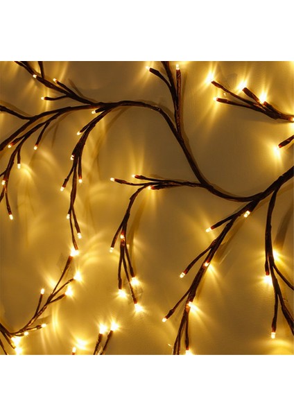 144 LED Ağaç Dalı Rattan Işıklar Söğüt Asma Işıklar Sıcak Beyaz 8 Fonksiyonlu Model Ab Fişi Uzaktan Kumandalı (Yurt Dışından)