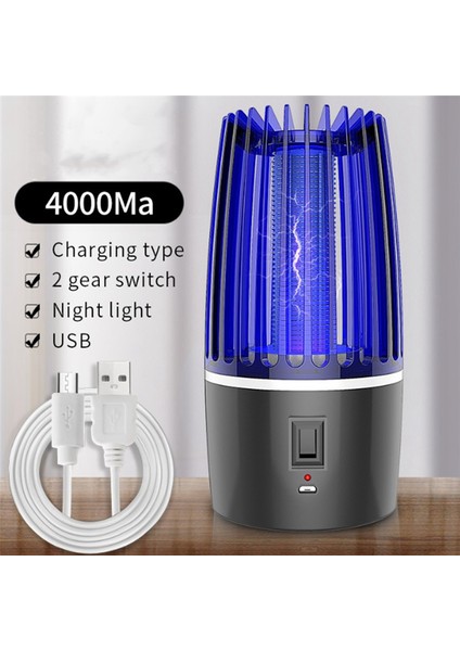 Sivrisinek Lambası Tuzağı, Elektrikli Sivrisinek ÖLDÜRÜCÜ-4000MAH USB Şarj Edilebilir Taşınabilir Böcek Öldürücüler ve Gece Lambası Ev/kamp Için (Yurt Dışından)