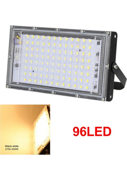 100W 96LED Projektör Modülü Projektör IP65 Dış Mekan Bahçe Cephe Spot Bahçe Mutfak Sokak Aydınlatması Sıcak Beyaz (Yurt Dışından)